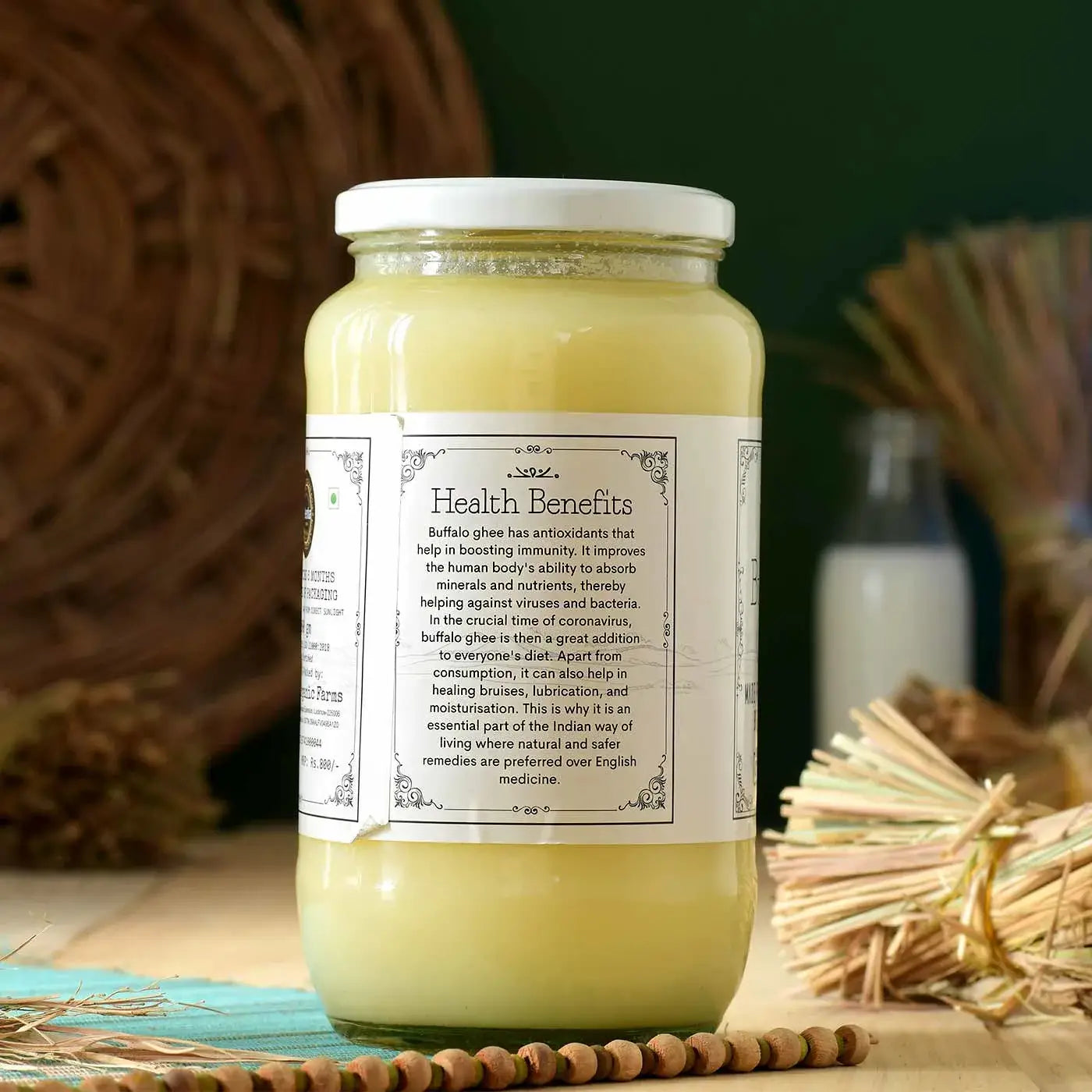 Buffalo Ghee | Traditional Bilona Method | From Grass-Fed Murrah Buffaloes | 100% Purity Guaranteed