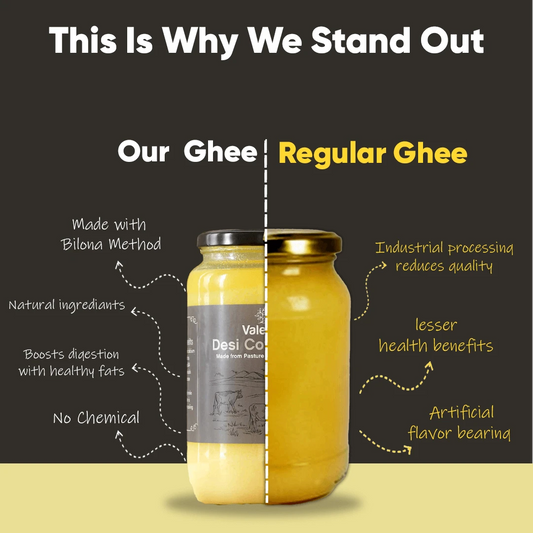 Desi Cow Ghee | Traditional Bilona Method | From Grass-Fed A2 Desi Cows | 100% Purity Guaranteed